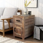 Anaisha Rustic Warm Natural Tone 23-inch Solid Wood Storage Side Table by Furniture of America