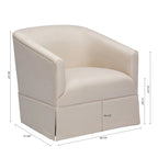 Linen / Sky Blue Skirted Fabric Swivel Accent Chair, Seats 1
