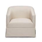 Linen / Sky Blue Skirted Fabric Swivel Accent Chair, Seats 1