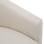 Linen / Sky Blue Skirted Fabric Swivel Accent Chair, Seats 1