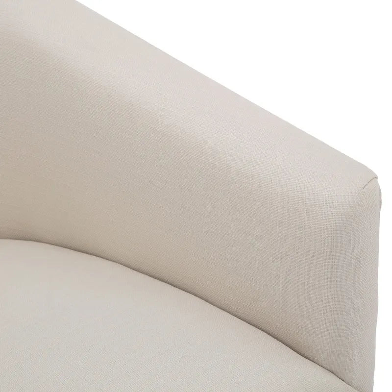 Linen / Sky Blue Skirted Fabric Swivel Accent Chair, Seats 1