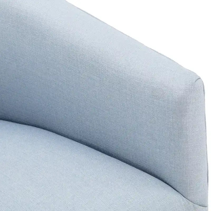 Linen / Sky Blue Skirted Fabric Swivel Accent Chair, Seats 1