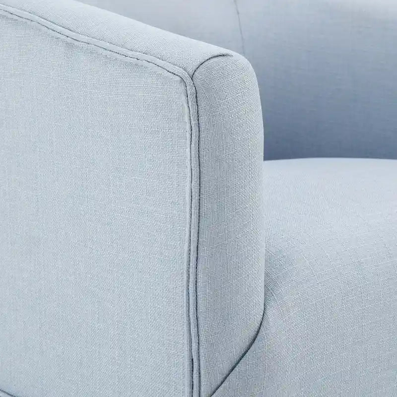 Linen / Sky Blue Skirted Fabric Swivel Accent Chair, Seats 1