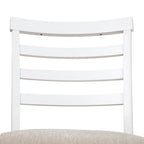 White Farmhouse Counter Height Chairs, Ladder Back, Set of 2