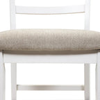 White Farmhouse Counter Height Chairs, Ladder Back, Set of 2