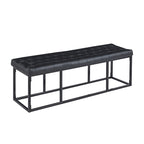 White / Brown / Green / Black Faux Leather Accent Bench, Metal Frame, Single Seat