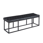 White / Brown / Green / Black Faux Leather Accent Bench, Metal Frame, Single Seat