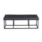 White / Brown / Green / Black Faux Leather Accent Bench, Metal Frame, Single Seat
