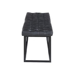 White / Brown / Green / Black Faux Leather Accent Bench, Metal Frame, Single Seat