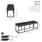 White / Brown / Green / Black Faux Leather Accent Bench, Metal Frame, Single Seat