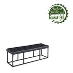White / Brown / Green / Black Faux Leather Accent Bench, Metal Frame, Single Seat