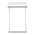 Stainless Steel / Black & Clear Glass End Table with Shelf, 1-Piece