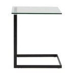 Stainless Steel / Black & Clear Glass End Table with Shelf, 1-Piece