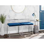 Stainless Steel / Black & Clear Glass End Table with Shelf, 1-Piece
