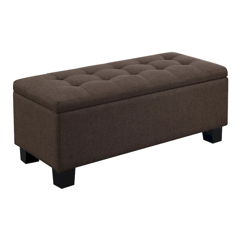 Mid-Century Modern Tufted Storage Lift Top Bench