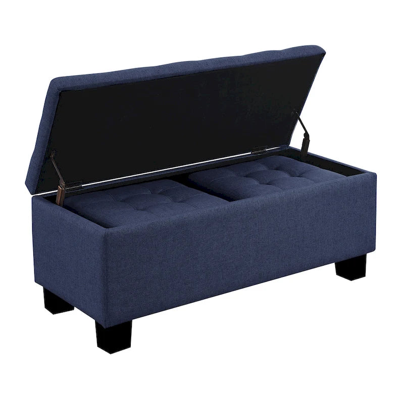 Mid-Century Modern Tufted Storage Lift Top Bench