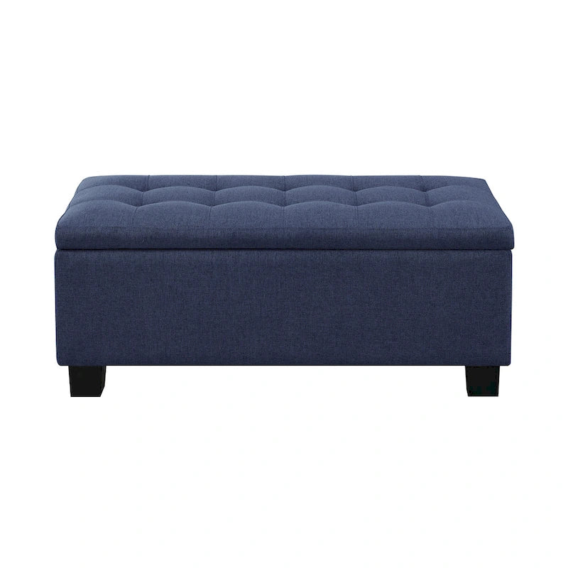 Mid-Century Modern Tufted Storage Lift Top Bench