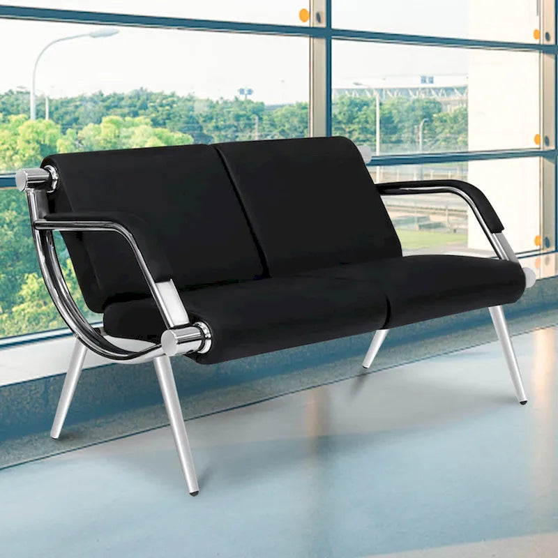 Black / Blue PU Leather Reception Bench – 1, 2, 3 or 4-Seat