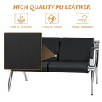 Black / Blue PU Leather Reception Bench – 1, 2, 3 or 4-Seat