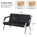 Black / Blue PU Leather Reception Bench – 1, 2, 3 or 4-Seat