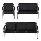 Black / Blue PU Leather Reception Bench – 1, 2, 3 or 4-Seat