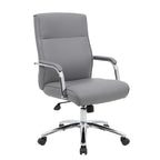 Grey Linen / White / Black Executive Conference Chair, Single Seat