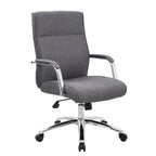Grey Linen / White / Black Executive Conference Chair, Single Seat