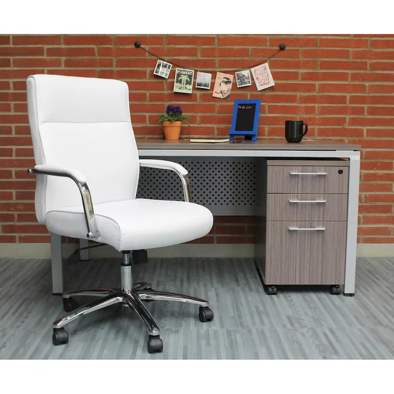 Grey Linen / White / Black Executive Conference Chair, Single Seat