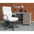 Grey Linen / White / Black Executive Conference Chair, Single Seat