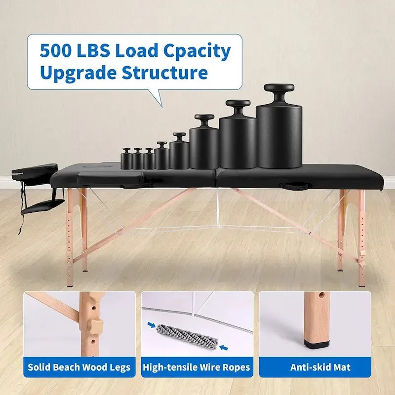 Massage Table 84 Inches Long Portable with Carry Case Table
