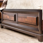 Walnut & Acacia Two-Tone Panel Bed | Full, Queen, King, Cal King