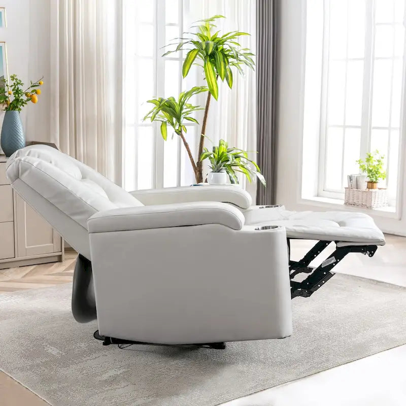 Power Leather Recliner Chair Home Theater Seating Soft