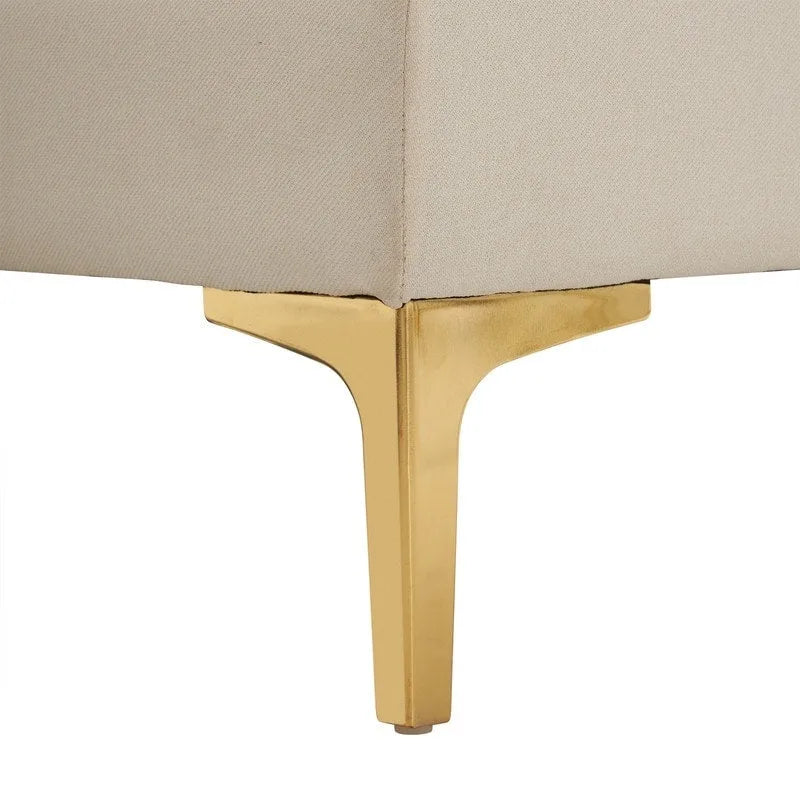 U-shaped Soft-Covered Armrest Backrest Seat Sectional Sofa Beige