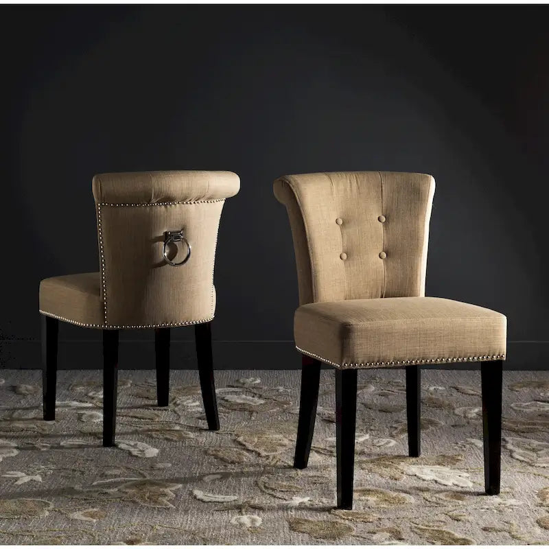 Charcoal Fabric Bent-Back Dining Chair, Set of 2