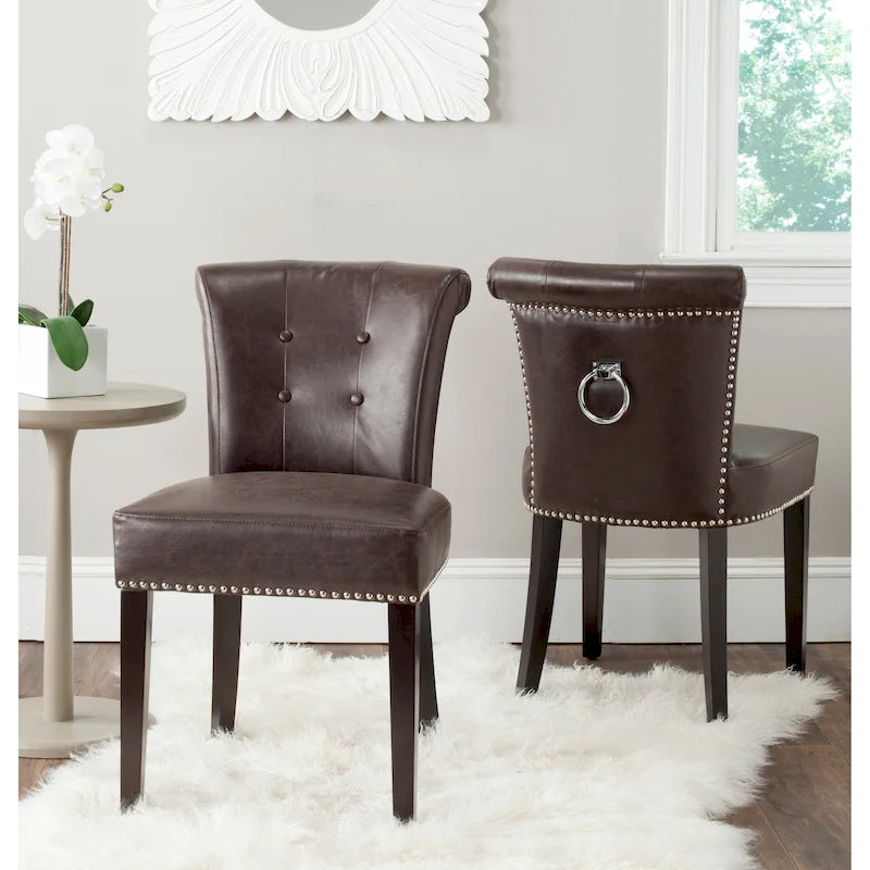 Charcoal Fabric Bent-Back Dining Chair, Set of 2