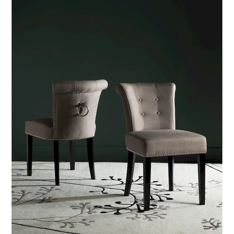 Charcoal Fabric Bent-Back Dining Chair, Set of 2
