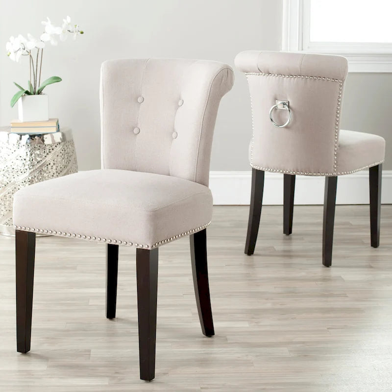 Charcoal Fabric Bent-Back Dining Chair, Set of 2
