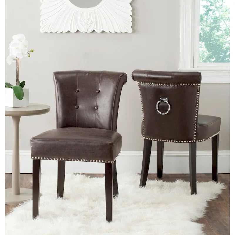 Charcoal Fabric Bent-Back Dining Chair, Set of 2