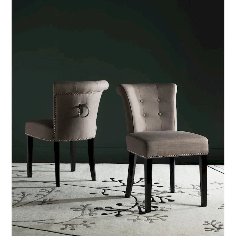 Charcoal Fabric Bent-Back Dining Chair, Set of 2