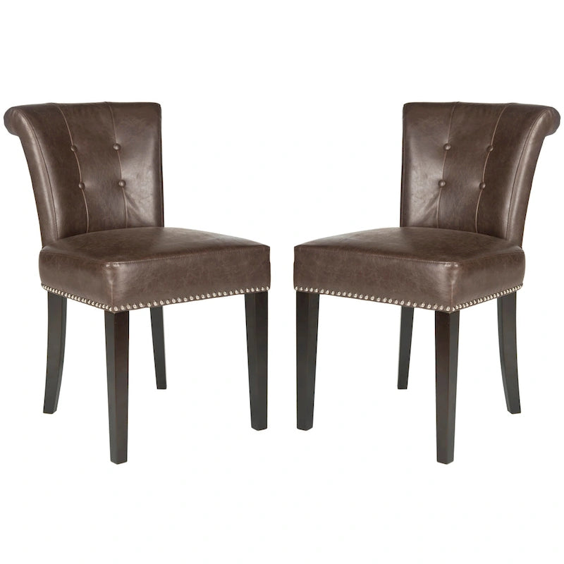 Charcoal Fabric Bent-Back Dining Chair, Set of 2