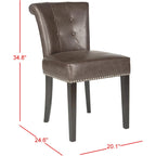 Charcoal Fabric Bent-Back Dining Chair, Set of 2