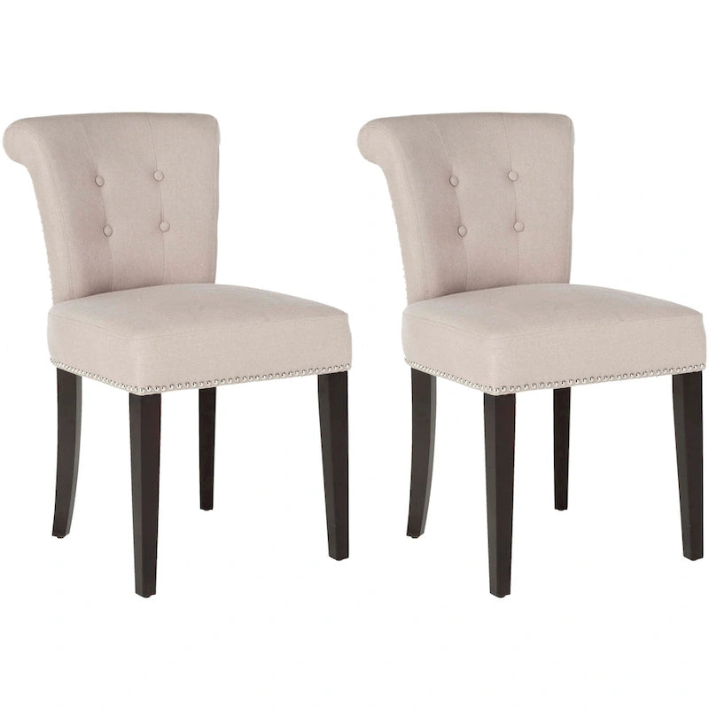 Charcoal Fabric Bent-Back Dining Chair, Set of 2