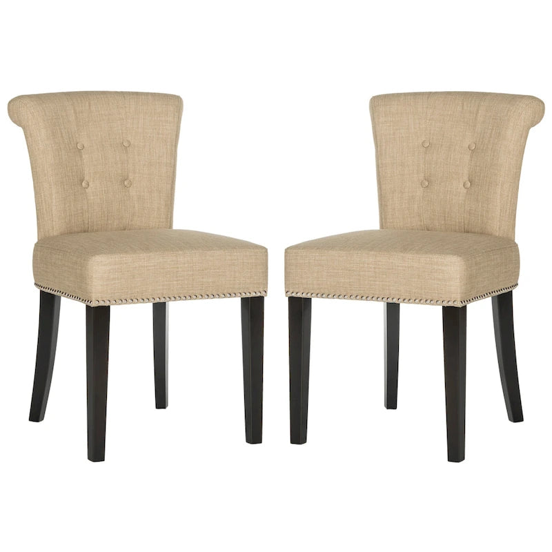 Charcoal Fabric Bent-Back Dining Chair, Set of 2