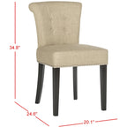 Charcoal Fabric Bent-Back Dining Chair, Set of 2