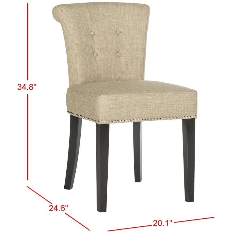 Charcoal Fabric Bent-Back Dining Chair, Set of 2