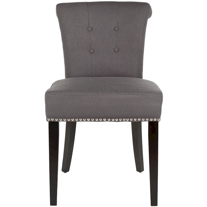 Charcoal Fabric Bent-Back Dining Chair, Set of 2