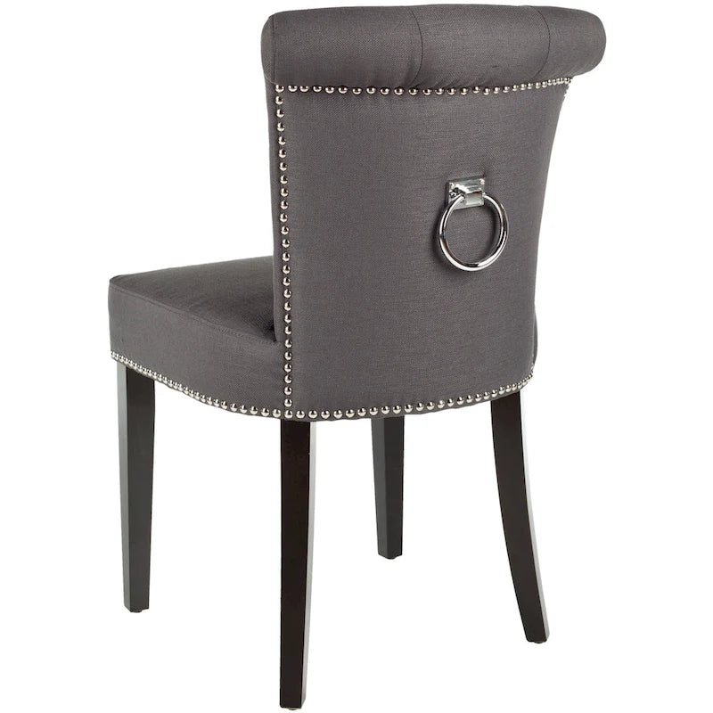 Charcoal Fabric Bent-Back Dining Chair, Set of 2