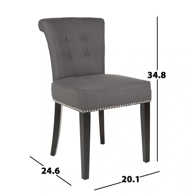 Charcoal Fabric Bent-Back Dining Chair, Set of 2