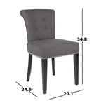 Charcoal Fabric Bent-Back Dining Chair, Set of 2