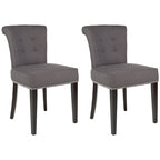 Charcoal Fabric Bent-Back Dining Chair, Set of 2